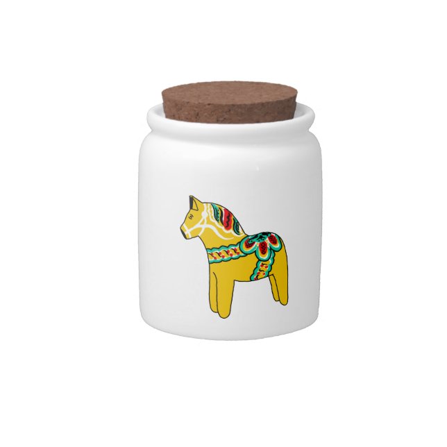 Yellow Dala Horse Candy Jar (Front)
