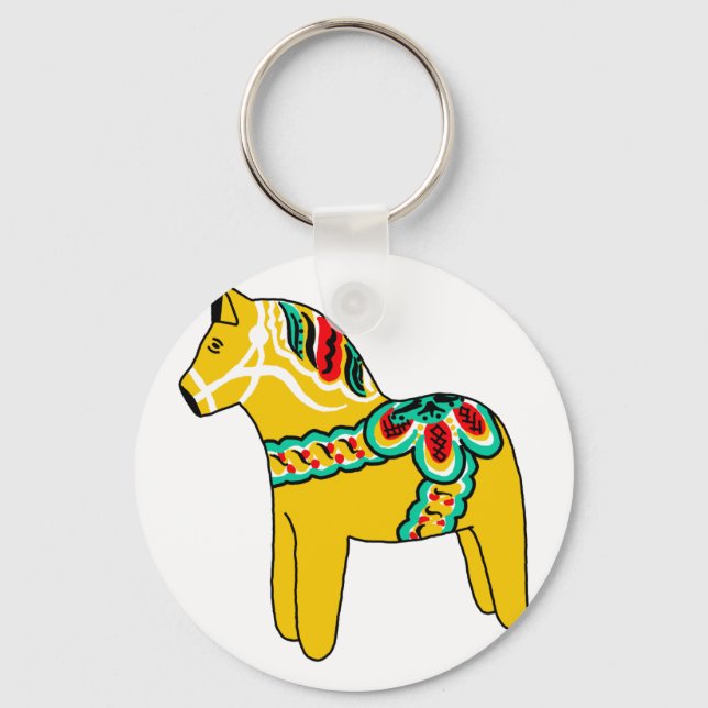 Yellow Dala Horse Keychain (Front)