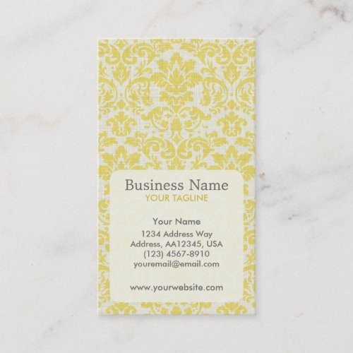 Yellow Damask Appointment Business Card