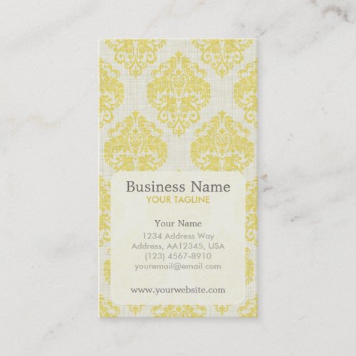 Yellow Damask Appointment Business Card