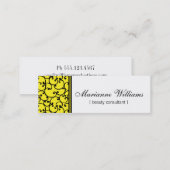 Yellow Damask Beauty Micro Mini Business Cards (Front/Back)