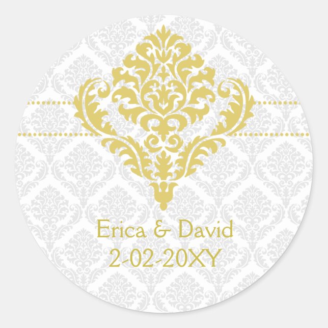 yellow damask envelope seals (Front)