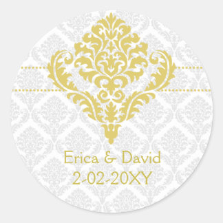 yellow damask envelope seals