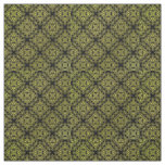 Yellow Damask Medallion Pattern Fabric