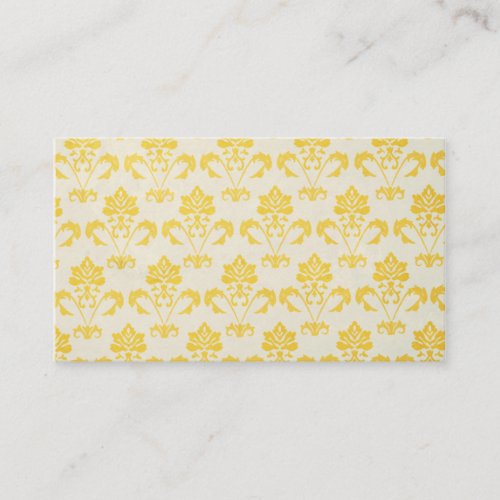 Yellow Damask Pattern Business Card