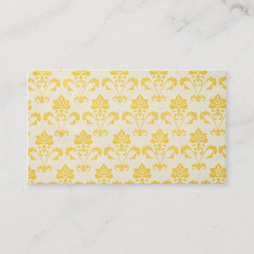 Customizable Yellow Damask Pattern Business Card