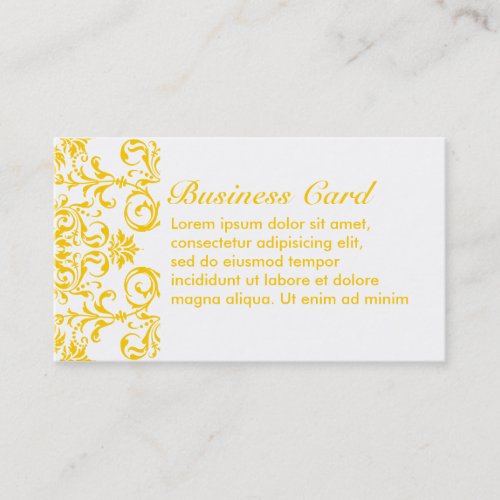 Yellow Damask Pattern Business Cards