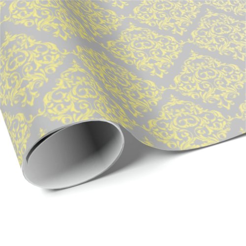 Yellow Damask Pattern  DIY Background Color Wrapping Paper