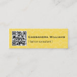 Yellow Damask Qr Code Mini Business Cards at Zazzle