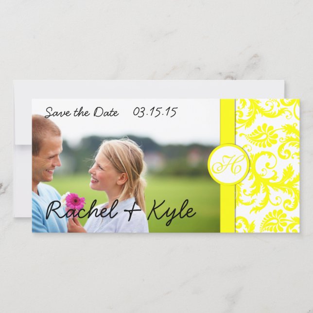 Yellow Damask Save the Date (Front)