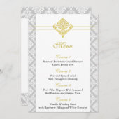yellow damask wedding menu (Front/Back)