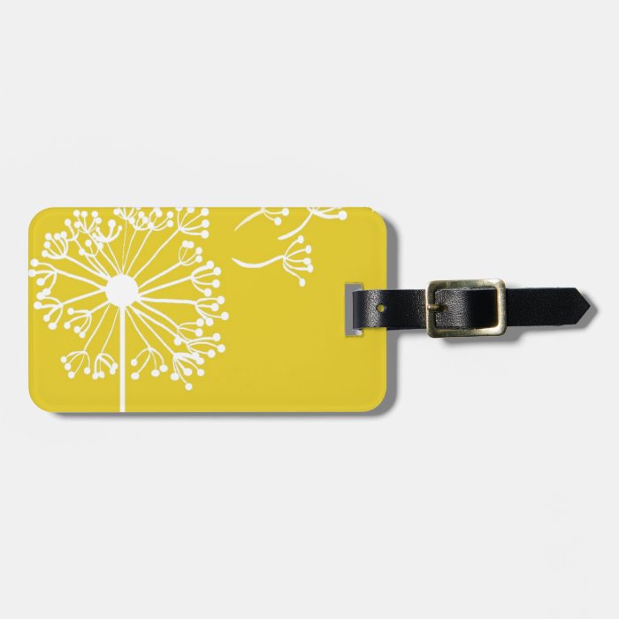 Yellow Dandelion Design Luggage Tags