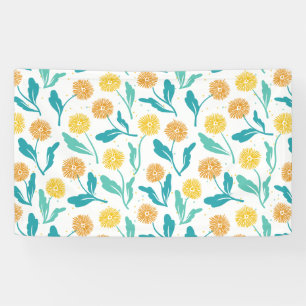 Yellow Dandelion Floral Pattern - Nature-Inspired  Banner