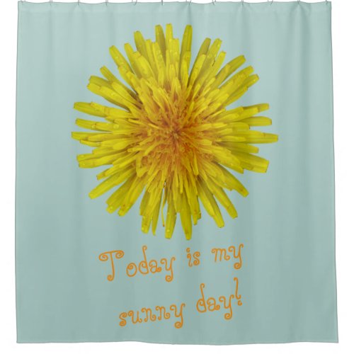 Yellow Dandelion Flower any Text on any Color Shower Curtain