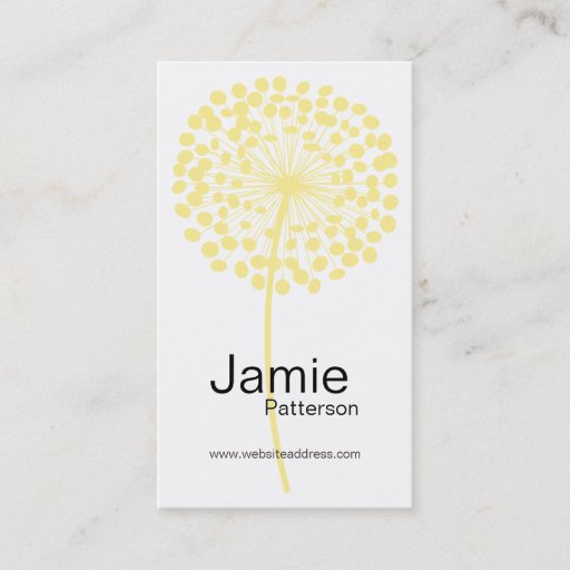 Customizable Yellow Dandelion Flower Vertical Business Cards