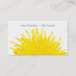 Yellow Dandelion on white Business Card