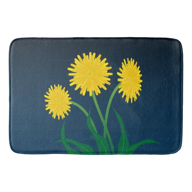 Yellow Dandelions Bath Mat (Front)