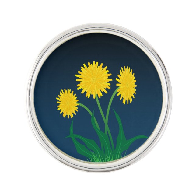 Yellow Dandelions Lapel Pin (Front)