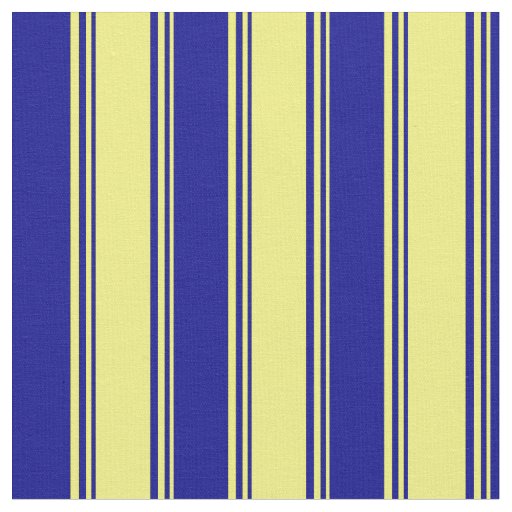 Yellow & Dark Blue Striped/Lined Pattern Fabric