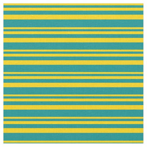 Yellow & Dark Cyan Lined/Striped Pattern Fabric