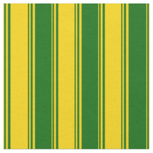 Yellow & Dark Green Colored Stripes/Lines Pattern Fabric