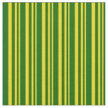 [ Thumbnail: Yellow & Dark Green Colored Stripes/Lines Pattern Fabric ]