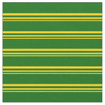 Yellow &amp; Dark Green Lines/Stripes Pattern Fabric