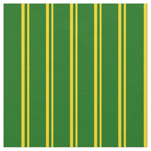 Yellow & Dark Green Stripes Fabric