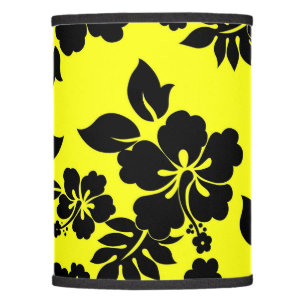 Yellow Dark Hawaiian Pattern Lamp Shade
