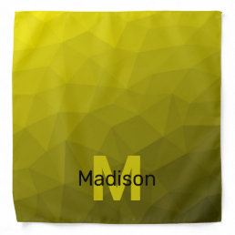 Yellow dark ombre geometric mesh pattern Monogram Bandana
