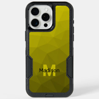 Yellow dark ombre geometric mesh pattern Monogram iPhone 15 Pro Max Case