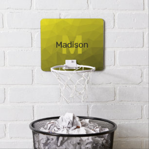 Yellow dark ombre geometric mesh pattern Monogram Mini Basketball Hoop