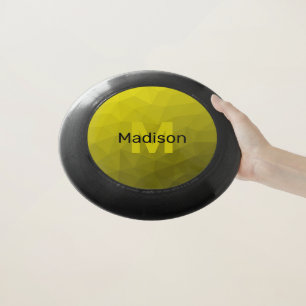 Yellow dark ombre geometric mesh pattern Monogram Wham-O Frisbee