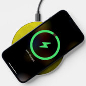 Yellow dark ombre geometric mesh pattern Monogram Wireless Charger (Phone)