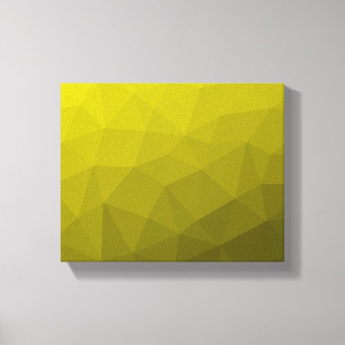 Yellow dark ombre gradient geometric mesh pattern canvas print