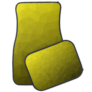 Yellow dark ombre gradient geometric mesh pattern car floor mat