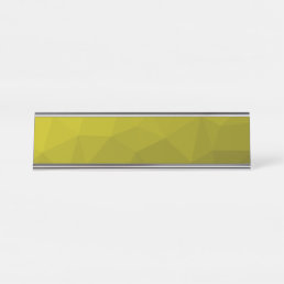 Yellow dark ombre gradient geometric mesh pattern desk name plate