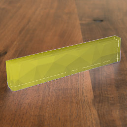 Yellow dark ombre gradient geometric mesh pattern desk name plate