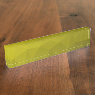 Yellow dark ombre gradient geometric mesh pattern desk name plate