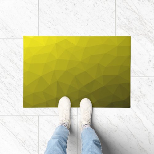 Yellow dark ombre gradient geometric mesh pattern doormat