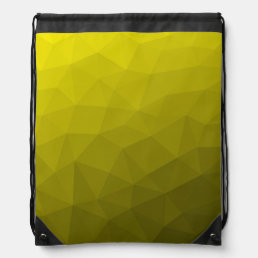 Yellow dark ombre gradient geometric mesh pattern drawstring bag