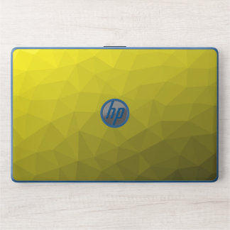 Yellow dark ombre gradient geometric mesh pattern HP laptop skin