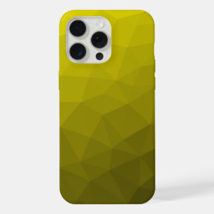 Yellow dark ombre gradient geometric mesh pattern iPhone 15 pro max case