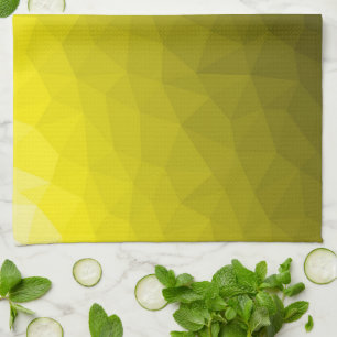 Yellow dark ombre gradient geometric mesh pattern kitchen towel