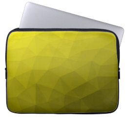 Yellow dark ombre gradient geometric mesh pattern laptop sleeve