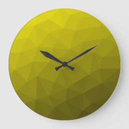 Yellow dark ombre gradient geometric mesh pattern large clock