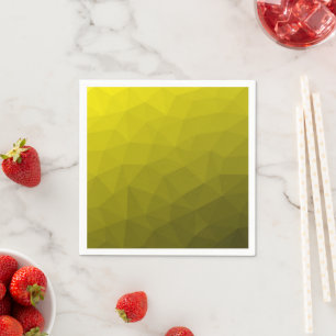 Yellow dark ombre gradient geometric mesh pattern napkins