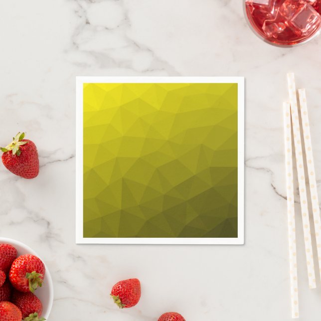 Yellow dark ombre gradient geometric mesh pattern napkins (Insitu)
