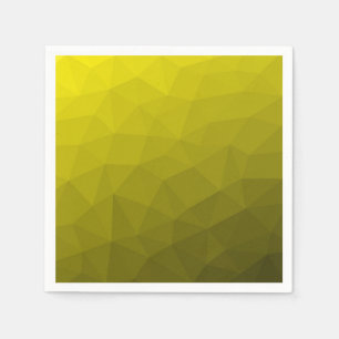 Yellow dark ombre gradient geometric mesh pattern napkins