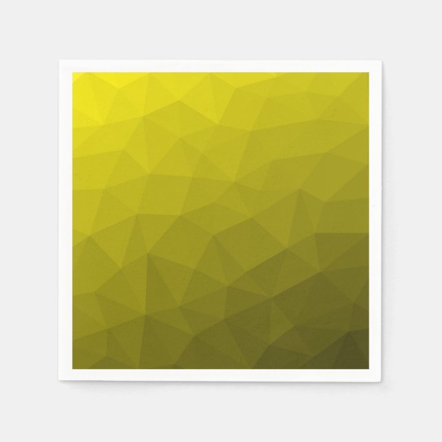 Yellow dark ombre gradient geometric mesh pattern napkins (Front)